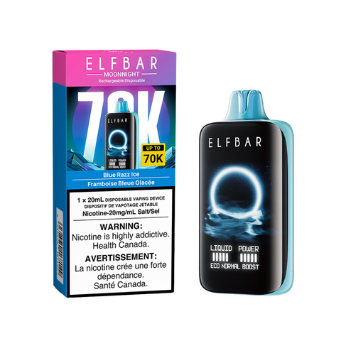 ELF BAR MOONNIGHT 70K DISPOSABLE - BLUE RAZZ ICE