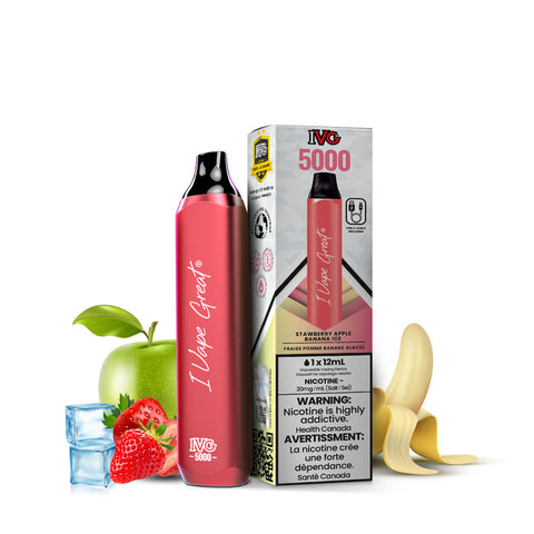 IVG Bar Max 5000 Puffs STRAWBERRY APPLE BANANA ICE