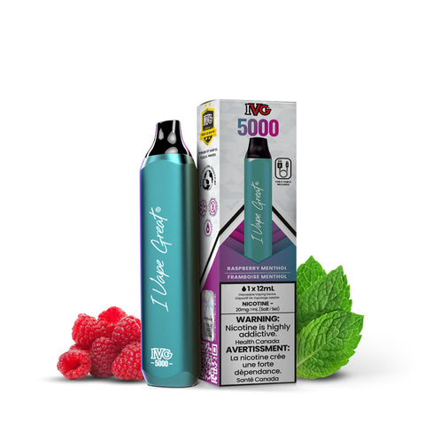 IVG Bar Max 5000 Puffs RASPBERRY MENTHOL