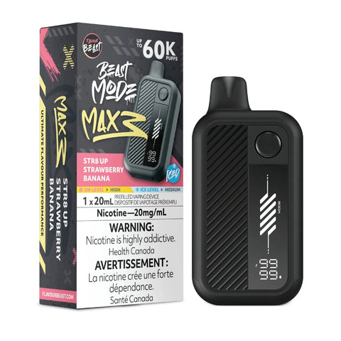 Flavour Beast Beast Mode Max 3 - STR8 UP Strawberry Banana Iced
