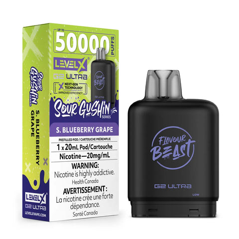 Level X Flavour Beast G2 Ultra - Sour Gushin S. Blueberry Grape