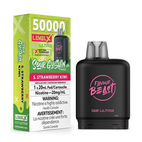 Level X Flavour Beast G2 Ultra - Sour Gushin S. Strawberry Kiwi